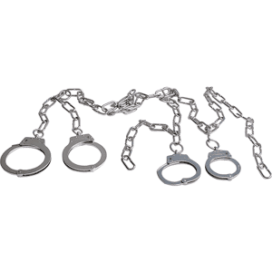 1010, 9000AR – AR Set 1010 Handcuffs Attached To 9000 Leg Cuffs By 30″ Chain